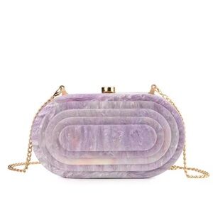 New Lavender Glitter Acrylic Clutch